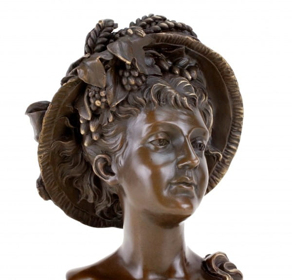 Porträtbüste aus Bronze - Jugendstil Dame - sign. Carrier-Belleuse