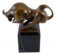 Kubistischer Stier im Miniatur-Format - Echte Bronze - Milo