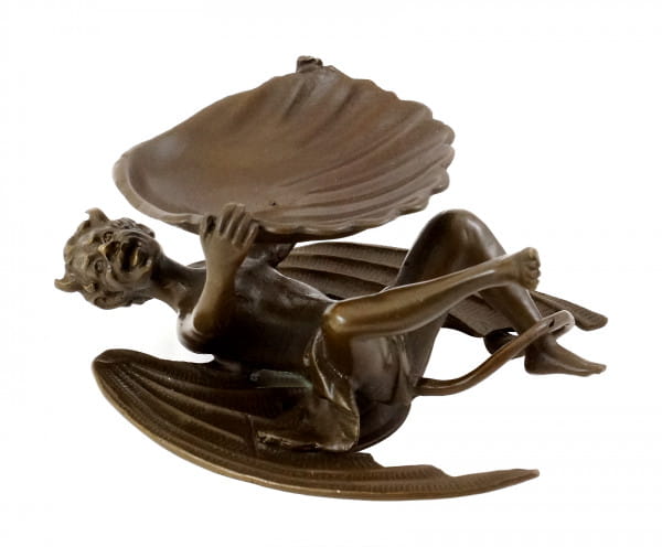 Teufel mit Muschelschale, Wiener Bronze, mit Bergmann-Stempel