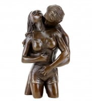 Erotische Bronzefigur - Liebespaar Figur  - Die Umarmung von Patoue