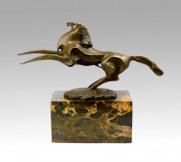 Bronzeskulptur - Dynamischer Hengst - signiert Milo
