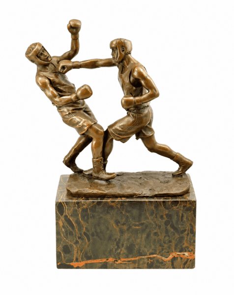 Bronze Figur / Sport Pokal fürs Boxen - signiert Milo