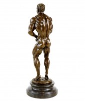 Bodybuilder Figur Arni aus Bronze - Trophäe - Pokal - signiert Milo