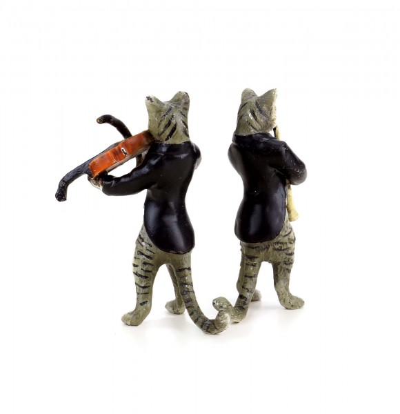 Katzenkapelle - Wiener Bronze - sechsteilig - Katzenfiguren-Gruppe