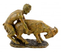 Faun mit Ziege - Wiener Bronze - Bergmann-Stempel, 2-teilig