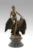Jugendstil Skulptur Jungfrau mit Adler nach L. C. Buhot