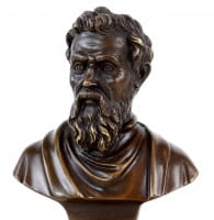 Michelangelo Büste aus Bronze - signiert - Bronzefigur