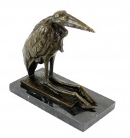 Bronzefigur - Marabu / Afrikanischer Storch - sign. R. Bugatti