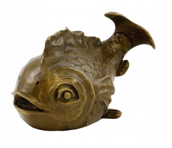 Bronze Kunst - Niedlicher Kugelfisch - Koi, signiert Milo
