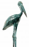 Exotische Bronze Vogelskulptur Jabiru signiert R. Bugatti