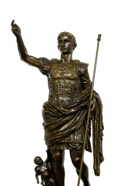 Römische Bronzefigur - Kaiser Augustus - signiert Augustus