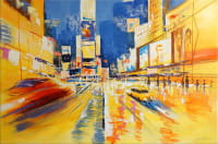 Öl auf Leinwand - Times Square in New York - Martin Klein - sign