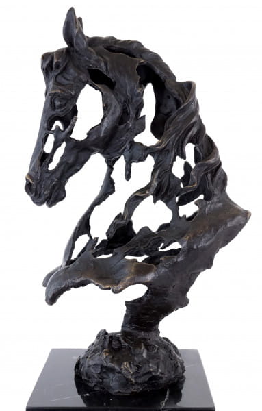Moderne Bronzeskulptur - Apokalyptisches Pferd - sign. M. Klein