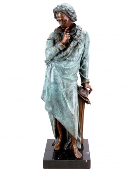 Opulente Bronze Statue - Ludwig von Beethoven - signiert Teupheme