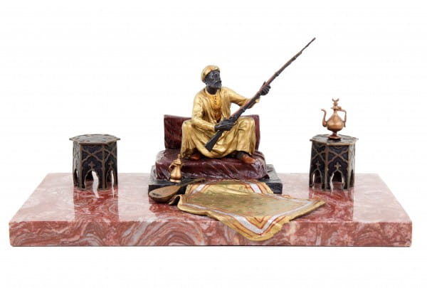 Wiener Bronze Araberfigur - Teppichbronze - Bergmann Stempel