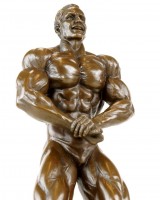 Bodybuilder Figur Arni aus Bronze - Trophäe - Pokal - signiert Milo