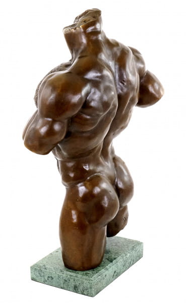Muskulöser Männertorso - Erotische Akt Bronze - M. Nick