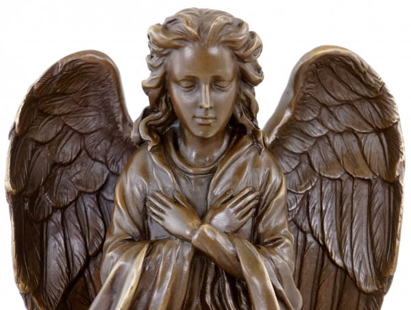 Jugendstil Bronzefigur - Betender Trauerengel - sign. Milo