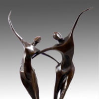 Moderne Kunst Bronze Tanzpaar (Abstract Dancer) signiert Milo