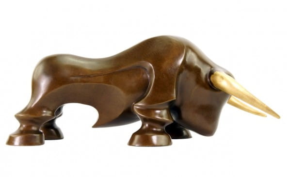 Limitierte Bronzeskulptur - Moderne Stierfigur - signiert Martin Klein