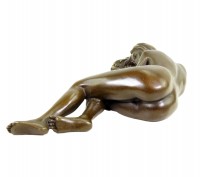 Schlafender Akt - Erotische Frauenfigur - signiert J. Patoue - Skulptur