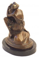 Art Deco Erotik Bronze - Frau am Phallus - sig.Bruno Zach