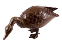 Gartenfigur - Ente aus Bronze - sign. Milo