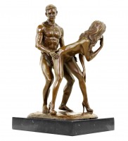 Erotik Bronze - Liebespaar im Stehen - Sexfigur - signiert M.Nick