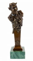 Wiener Bronze Skulptur - Faun Büste - Bergmann Stempel