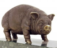 Bronze Schwein / Hausschwein - Bronzestatue - Skulptur von Bugatti