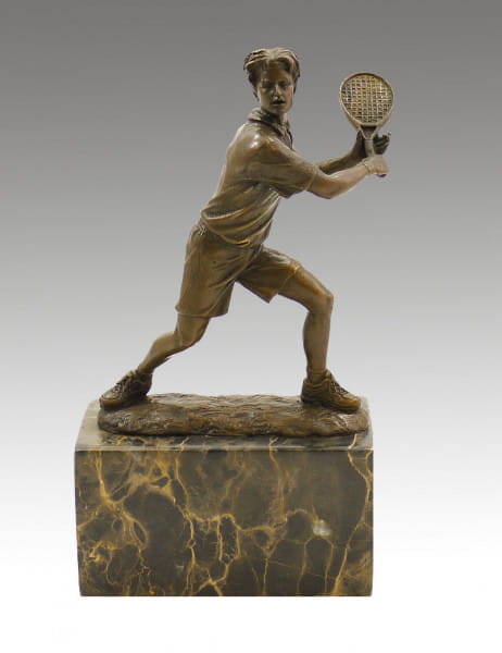Bronze Pokal auf Marmor - Der Tennisspieler - Tennis Pokal