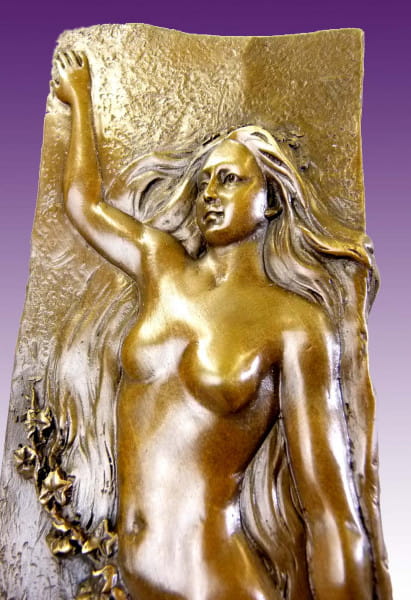 Jugendstil Bronze Vase mit weiblichem Akt - nach G. Flamand