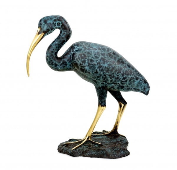 Vogelfigur aus Bronze - Heiliger Ibis - signiert Martin Klein