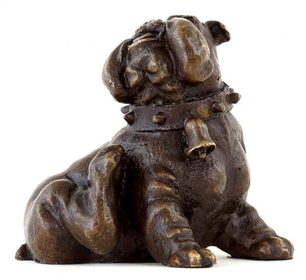 Tierbronze - Kratzende Englische Bulldogge - Wiener Bronze