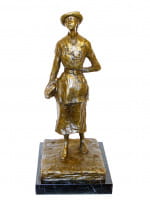 Bronzefigur - Das Schulmädchen 1881 -  Edgar Degas signiert